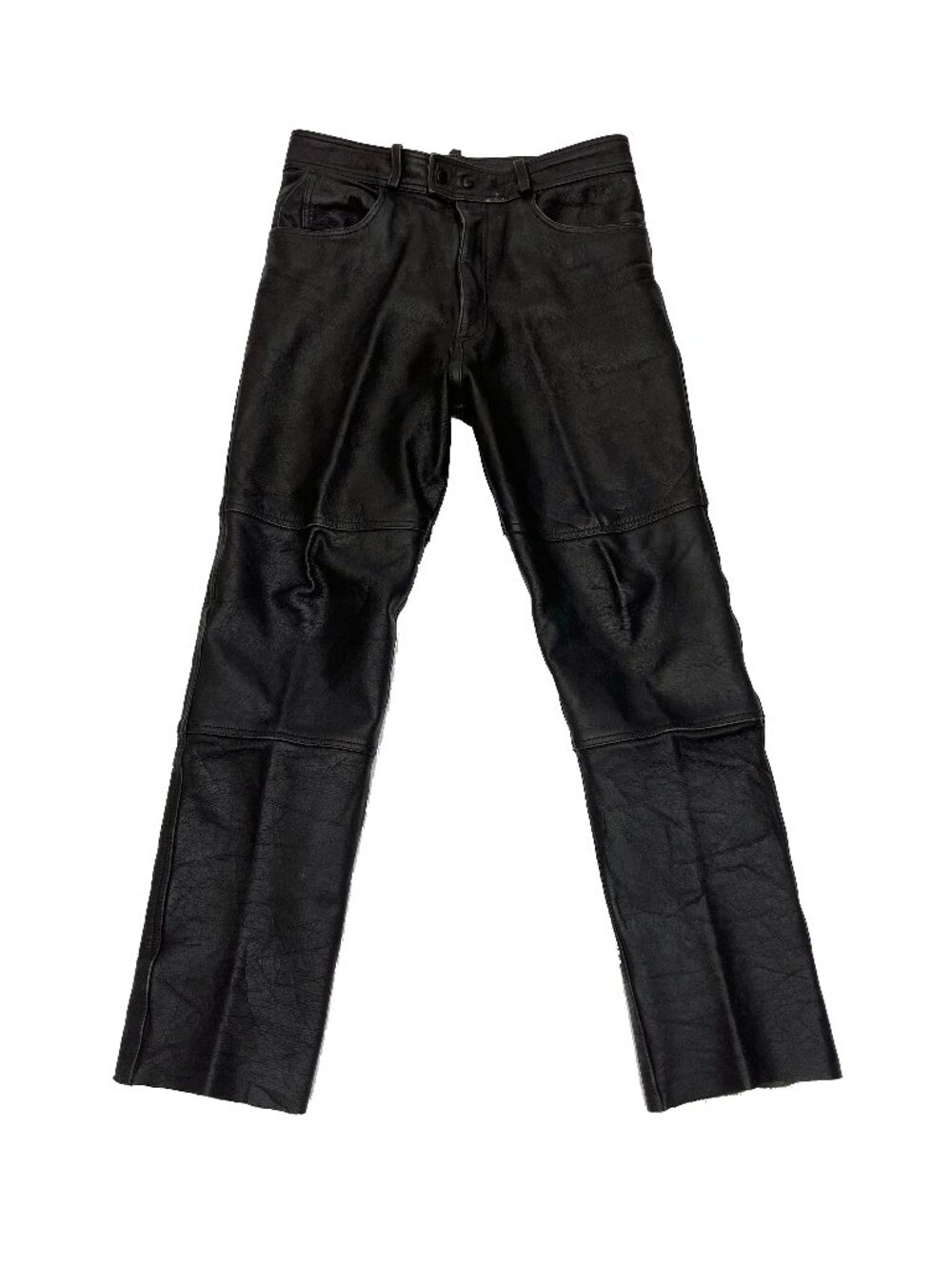 First Genuine Leather Motorcycle Black Pants Mens 34 x 30